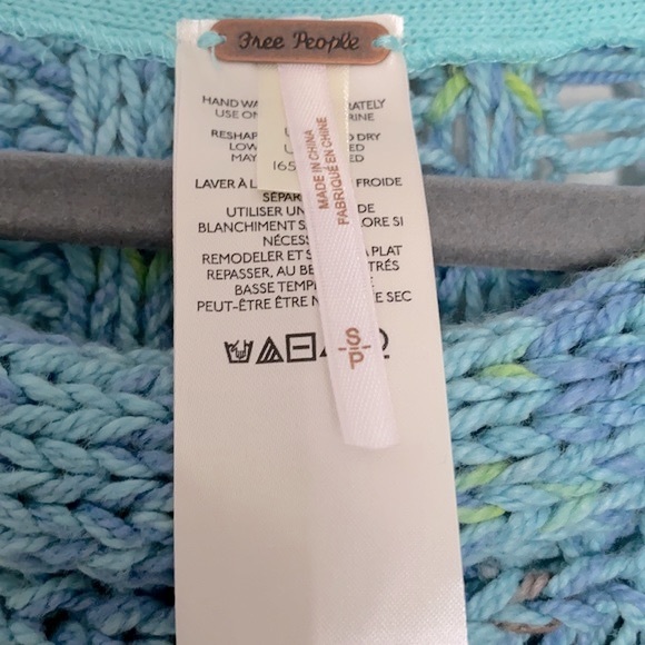 FREE PEOPLE Siren Blue Cable Knit Combo Vest Sweater - Picture 10 of 15